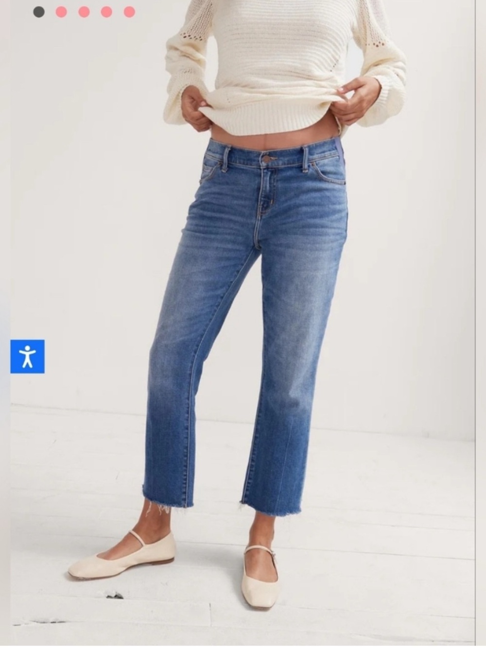 Hatch Straight-Leg Jeans in Blue Wash with Raw Hem
